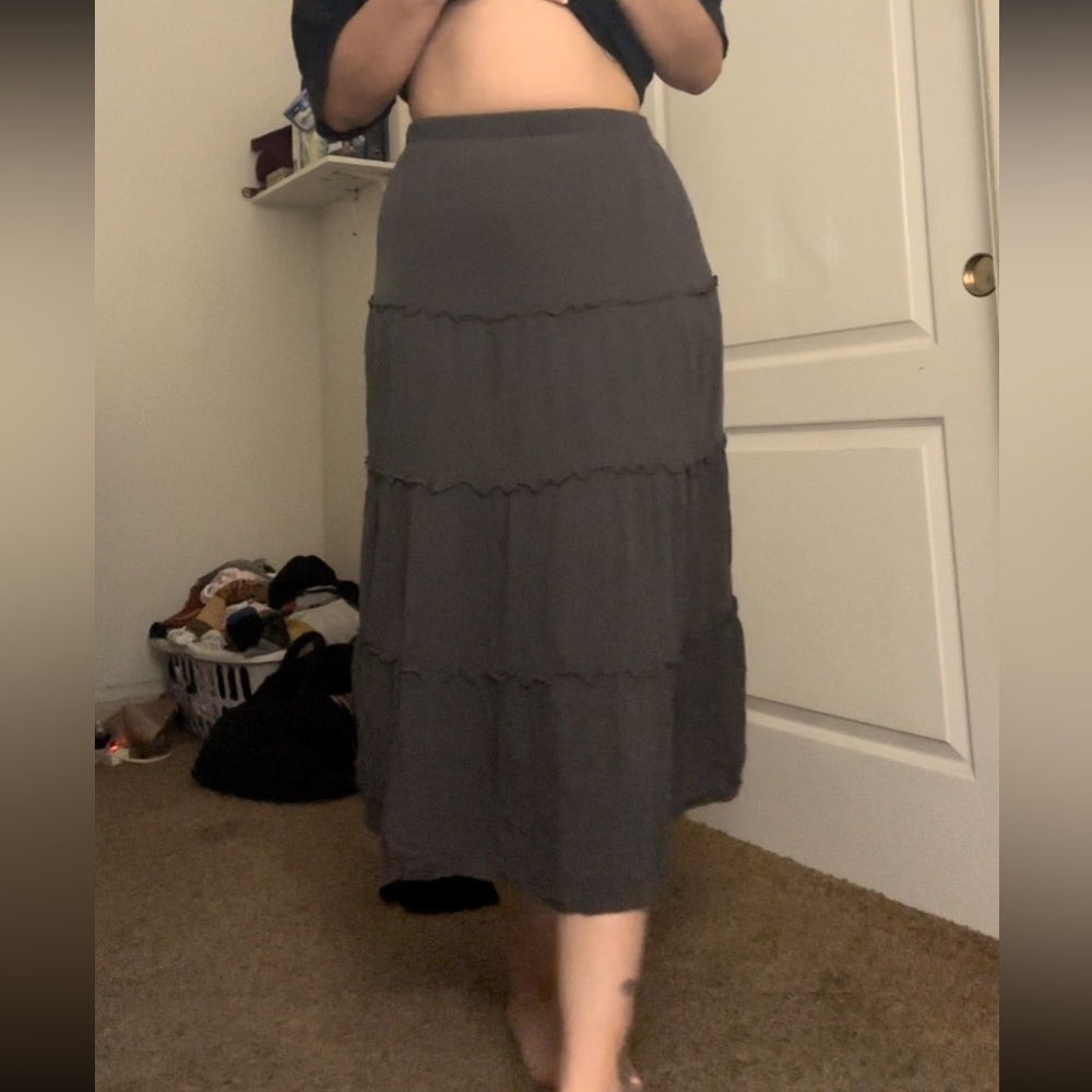 hollister linen maxi skirt